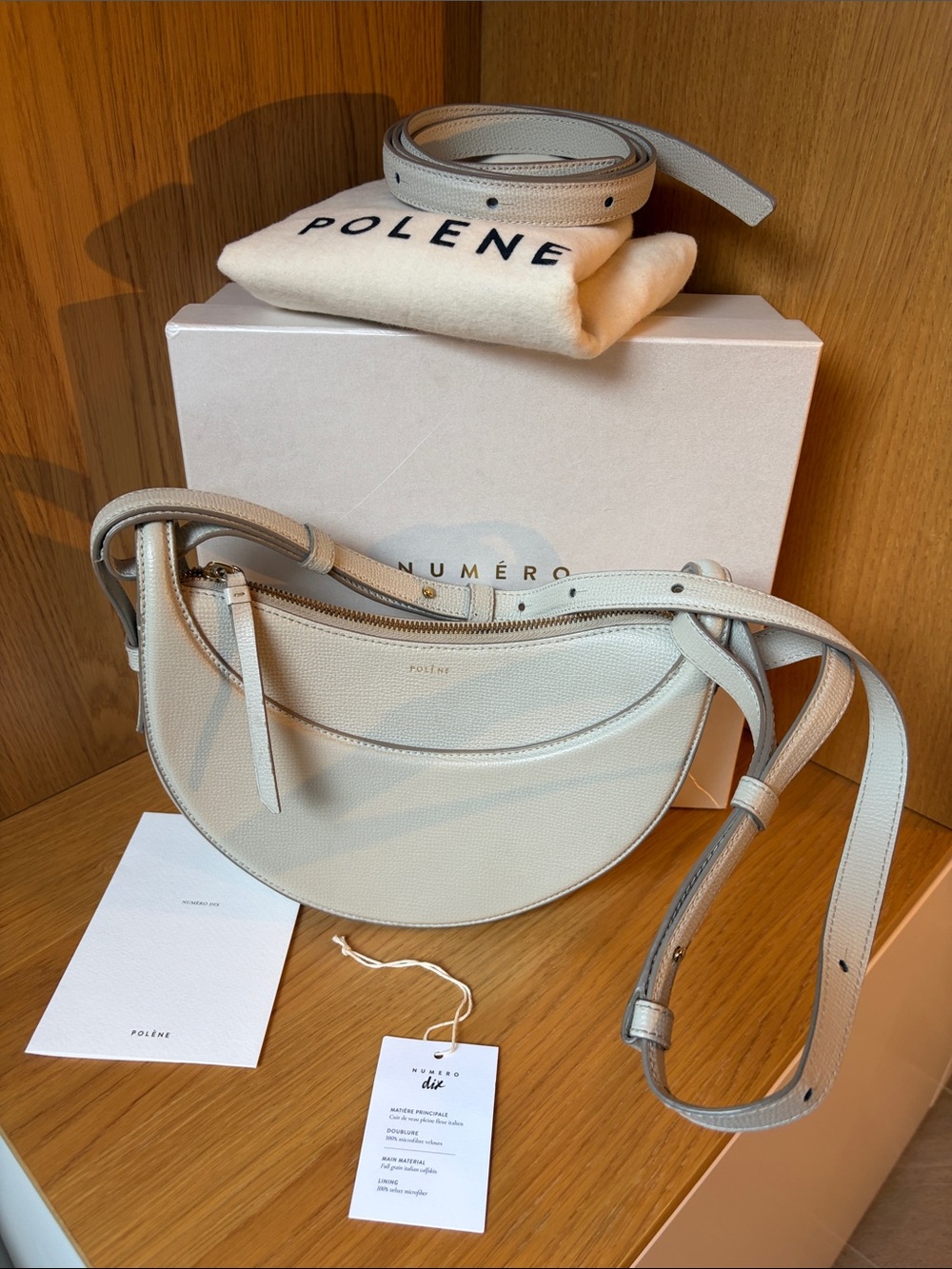 Authentic POLENE Numero Dix Textured Chalk bag
